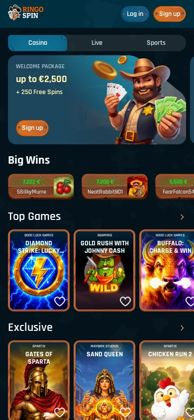 La app de Ringospin Casino